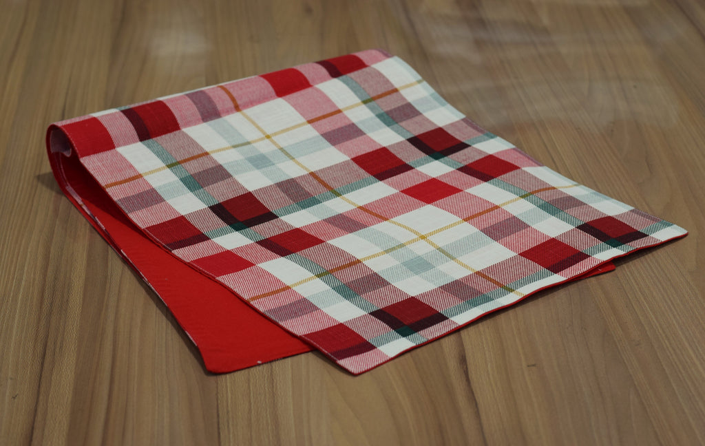 Red & Multicolor Plaid Table Runner | 1.50 M x 35 CM