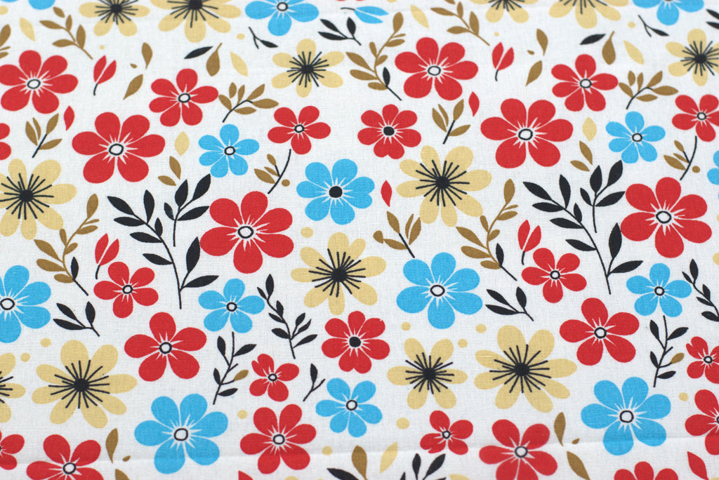 Vibrant Floral Multi-Color Cotton King Size Bedspread