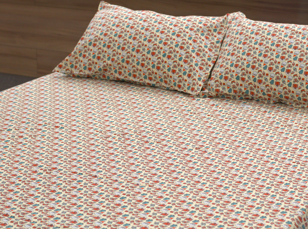 King Size Printed Bedspread – 100 × 110 Inches | Decorative Bed Cover
