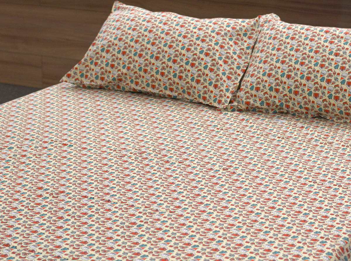 King Size Printed Bedspread – 100 × 110 Inches | Decorative Bed Cover