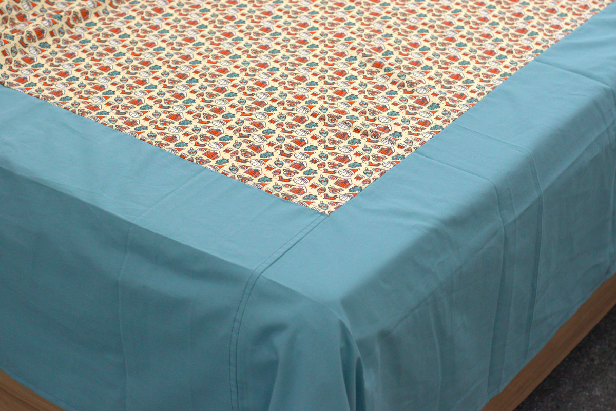 King Size Printed Bedspread – 100 × 110 Inches | Decorative Bed Cover