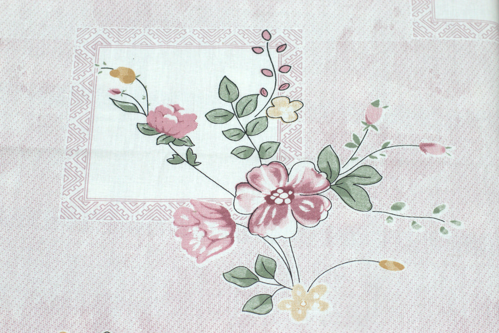 Queen Size Floral Printed Bedsheet with 2 Pillow Covers – Pink Flower Design