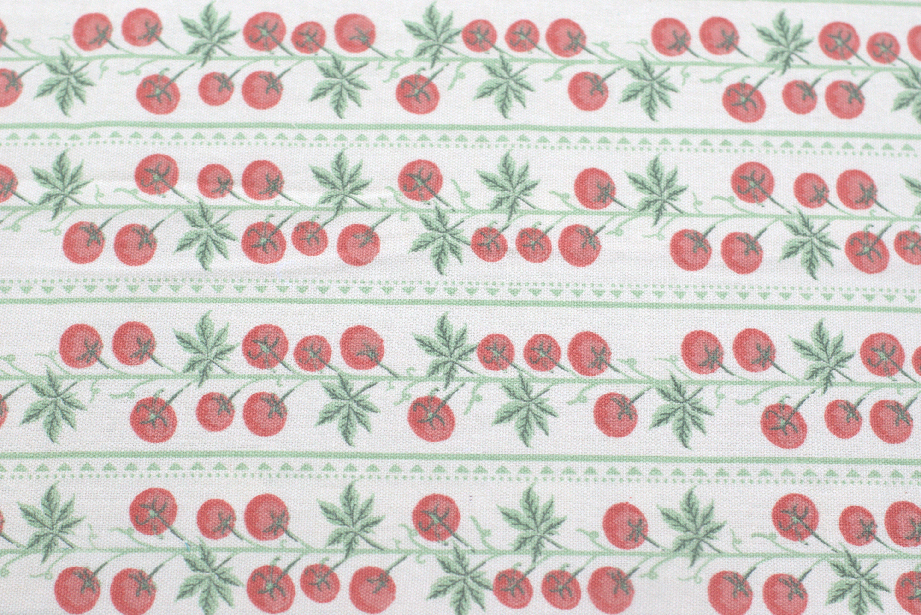 Primary: Premium Cotton King Size Bedspread - Cherry Vine Print with Teal Border (100" x 110")