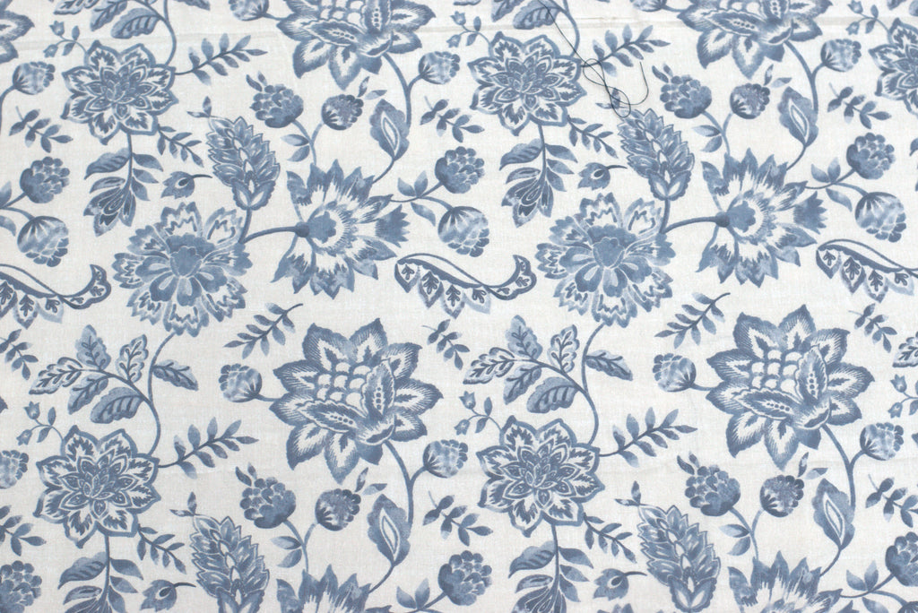 Premium King Size Floral Cotton Bedspread with Navy Border (100" x 110")