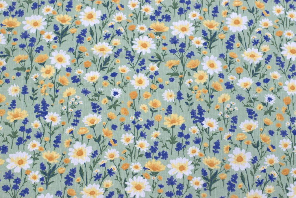 Floral Meadow Cotton King Size Bedspread with Pillow Covers