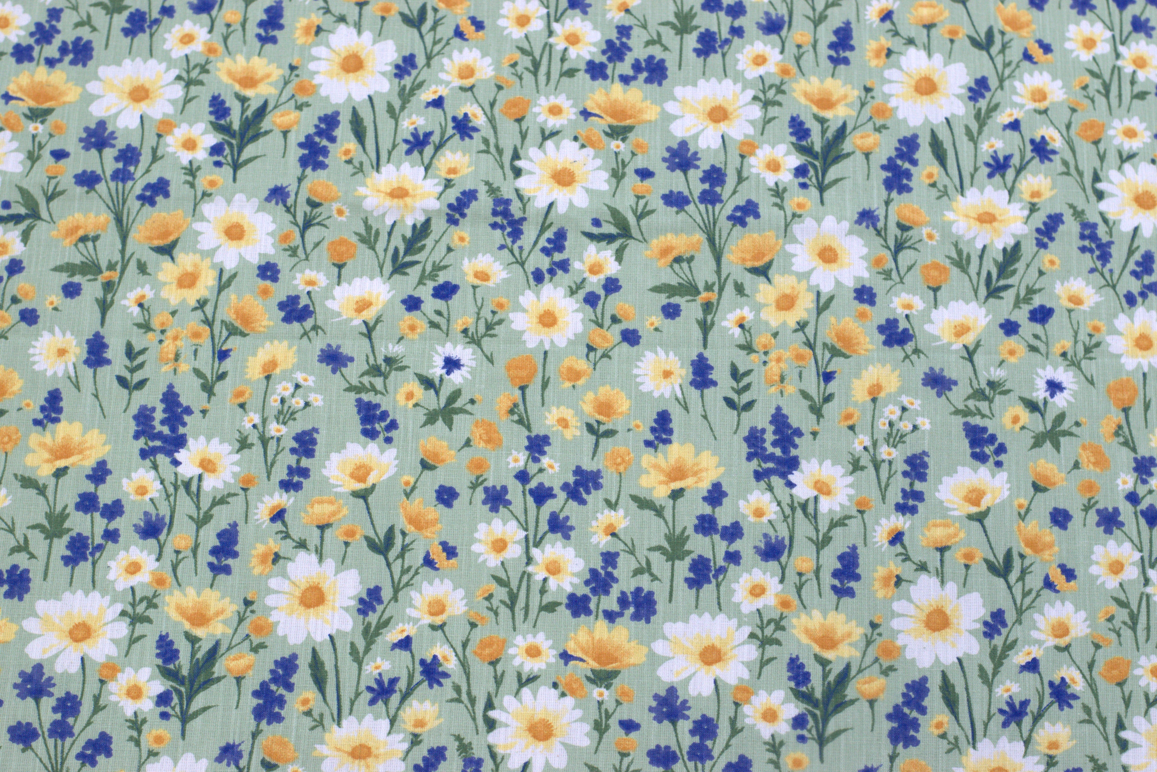 Floral Meadow Cotton King Size Bedspread with Pillow Covers