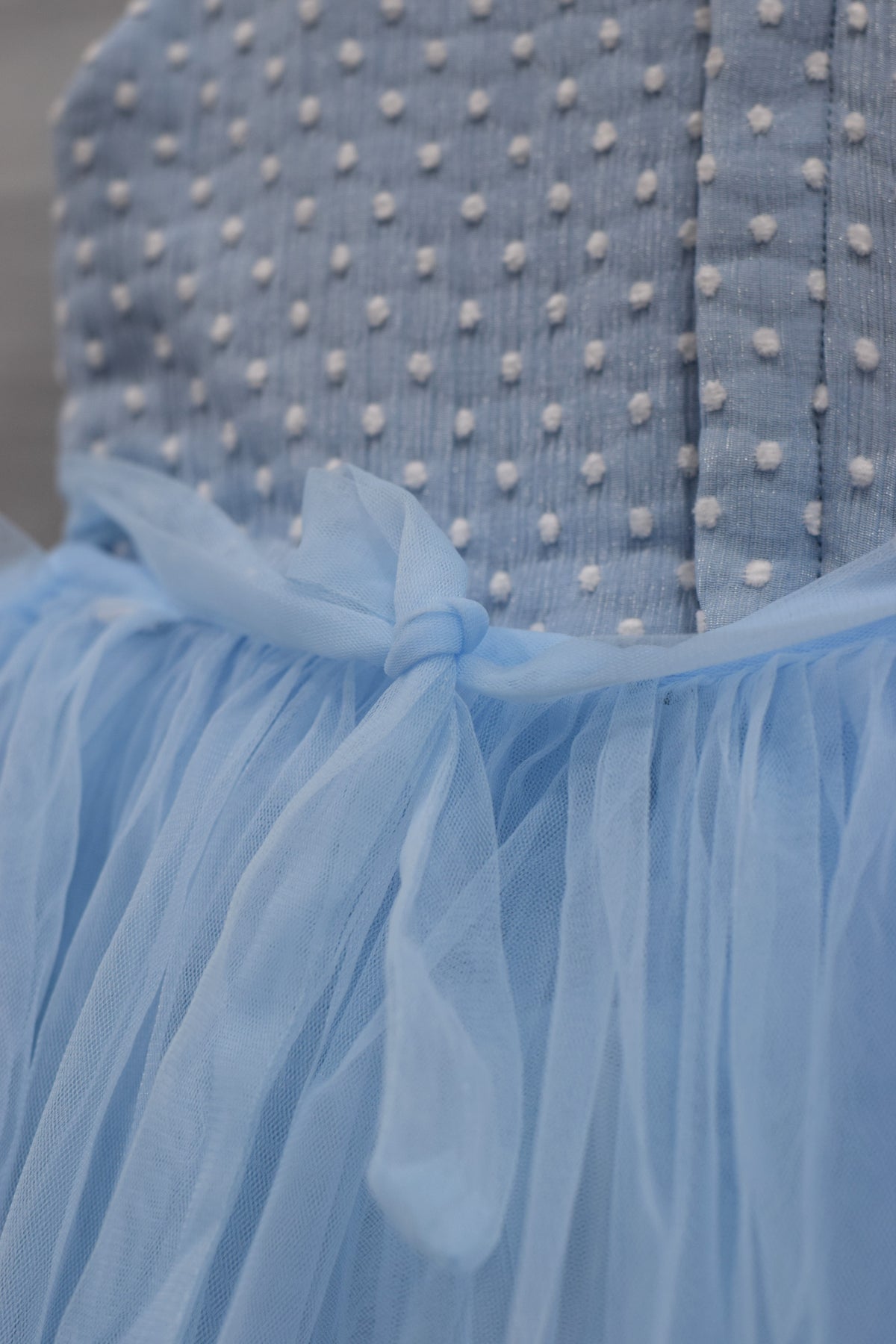 Baby Girls Light Blue Fancy Frock – Elegant Party Wear Dress