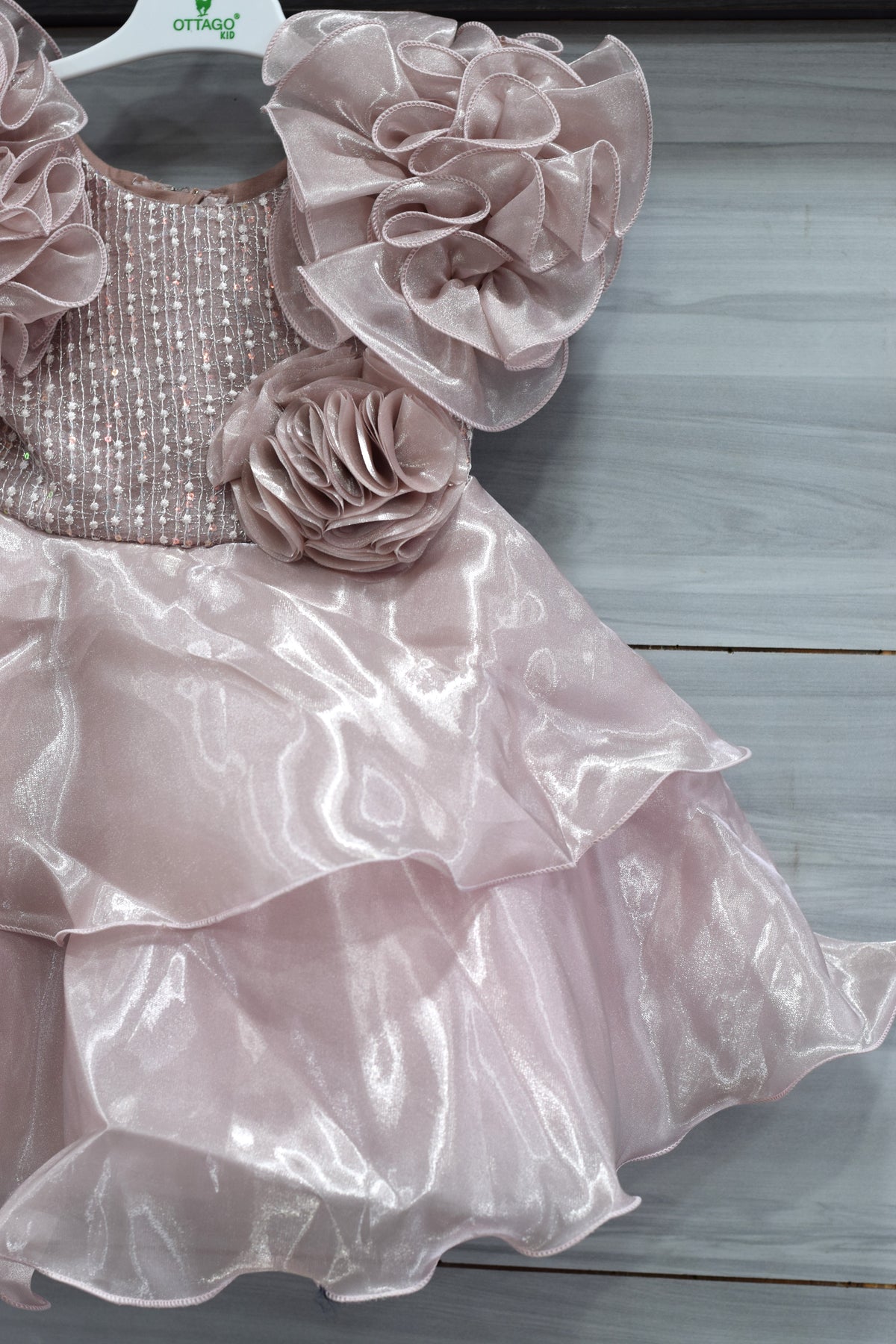 Baby Girls Pink Fancy Frock – Elegant Party Wear Dress