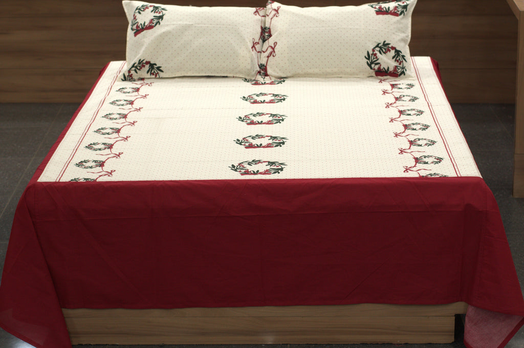 King Size Christmas Printed Bedspread – 100×110 Inches