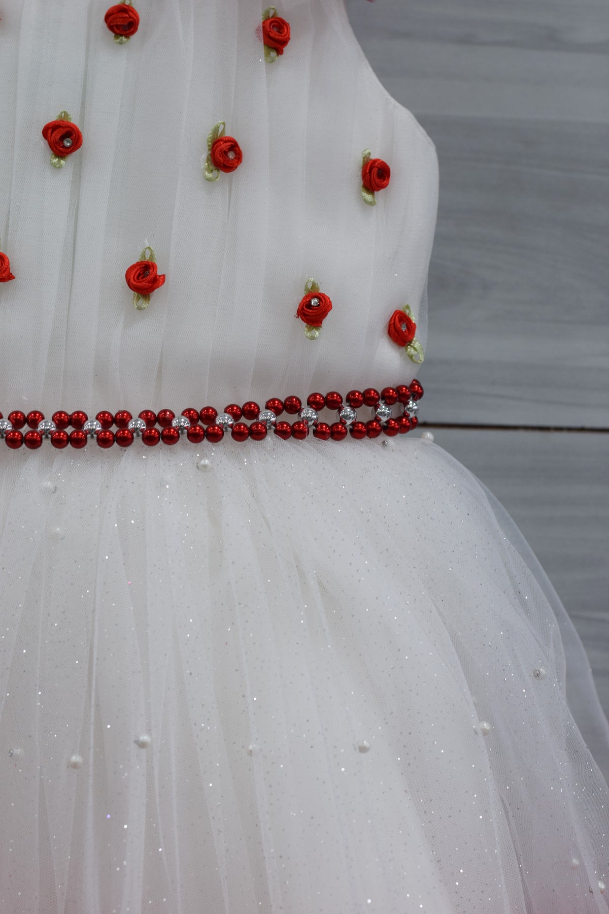Baby Girls Red & White Fancy Frock – Beautiful Party Wear Dress