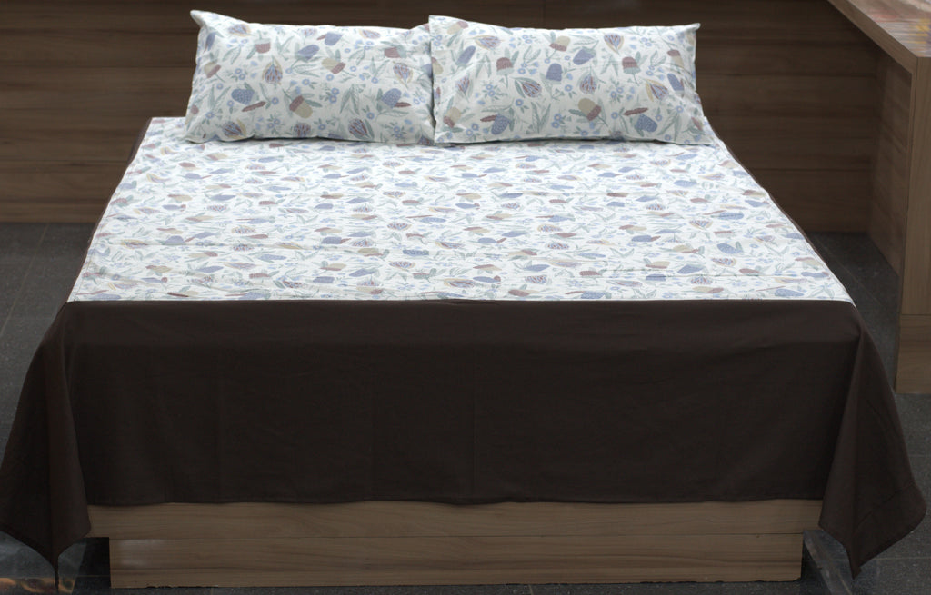 Queen Size Floral Printed Bedspread – 90 × 100 Inches