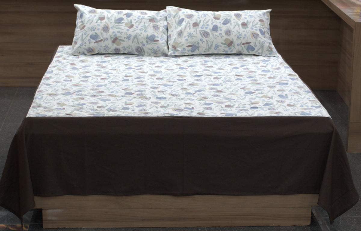 Queen Size Floral Printed Bedspread – 90 × 100 Inches
