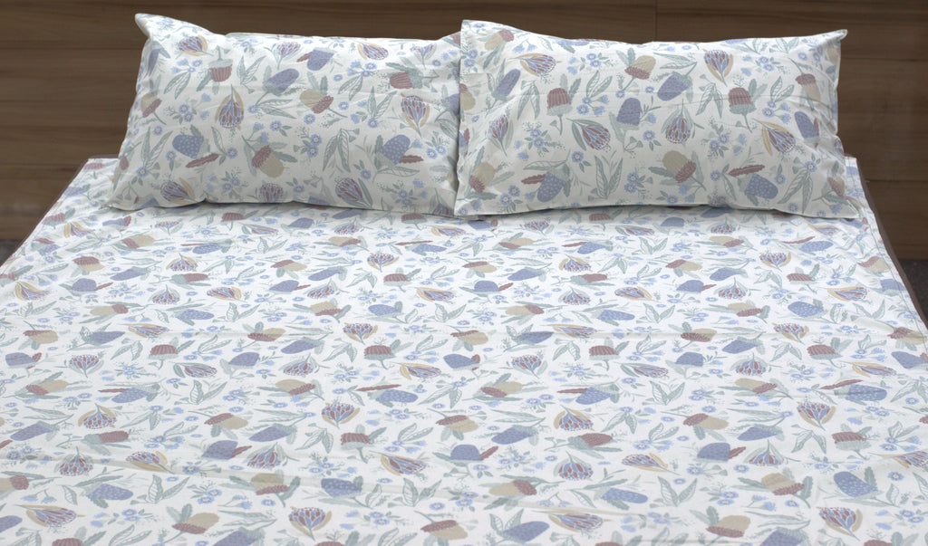 Queen Size Floral Printed Bedspread – 90 × 100 Inches