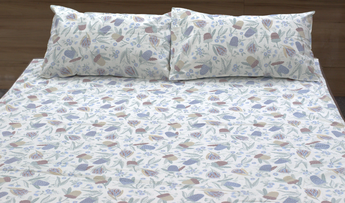 Queen Size Floral Printed Bedspread – 90 × 100 Inches