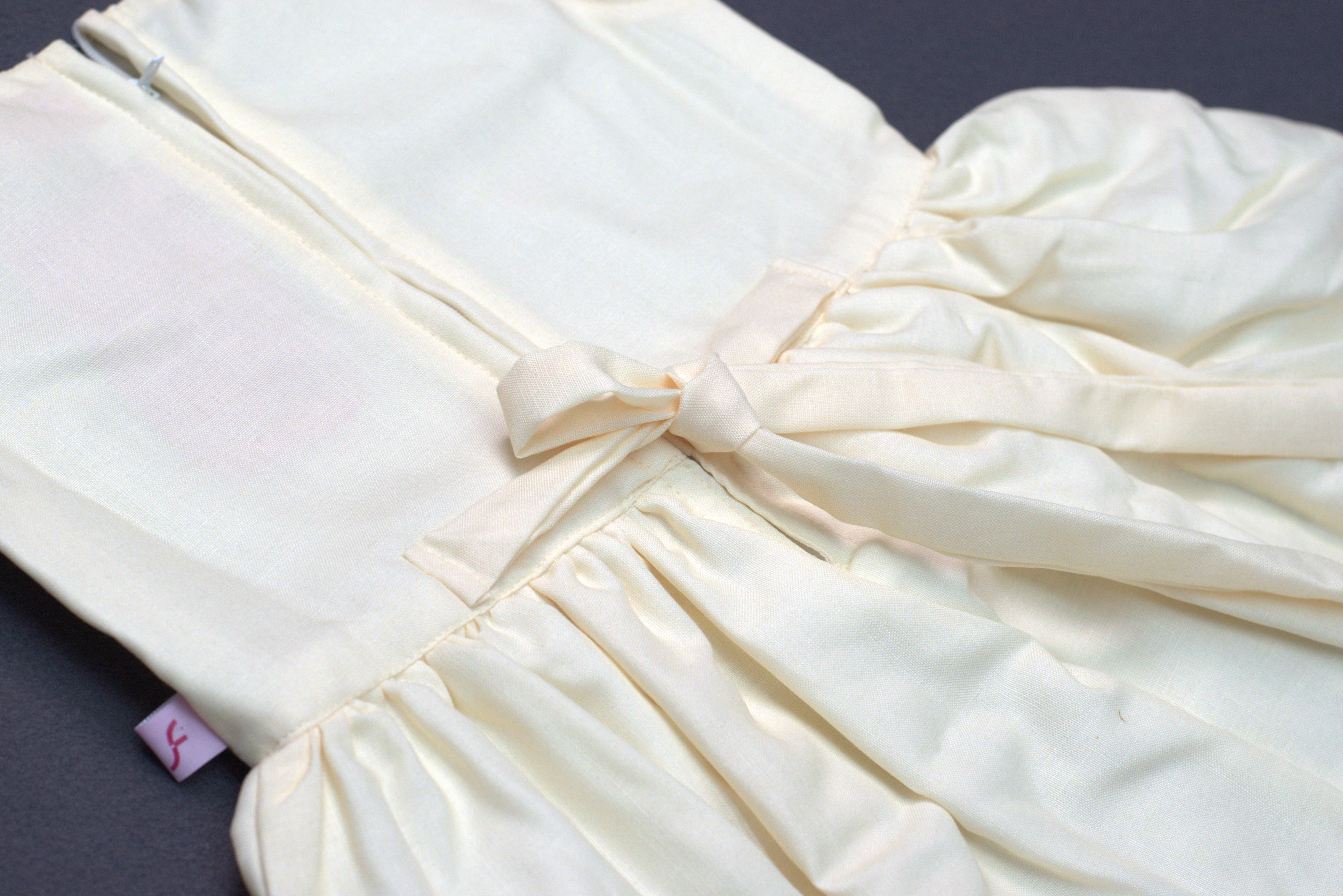 Elegant Butterfly & Floral Semi-Linen Kids' Frock
