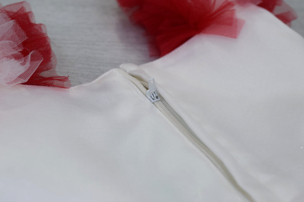 Baby Girls Red & White Fancy Frock – Beautiful Party Wear Dress
