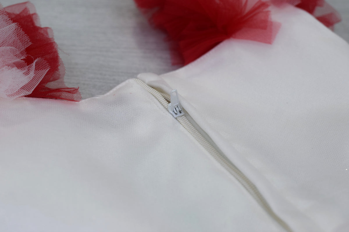 Baby Girls Red & White Fancy Frock – Beautiful Party Wear Dress