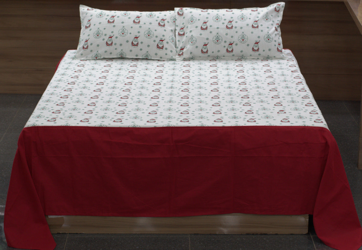 King Size Christmas Santa Printed Bedspread – 100×110 Inches