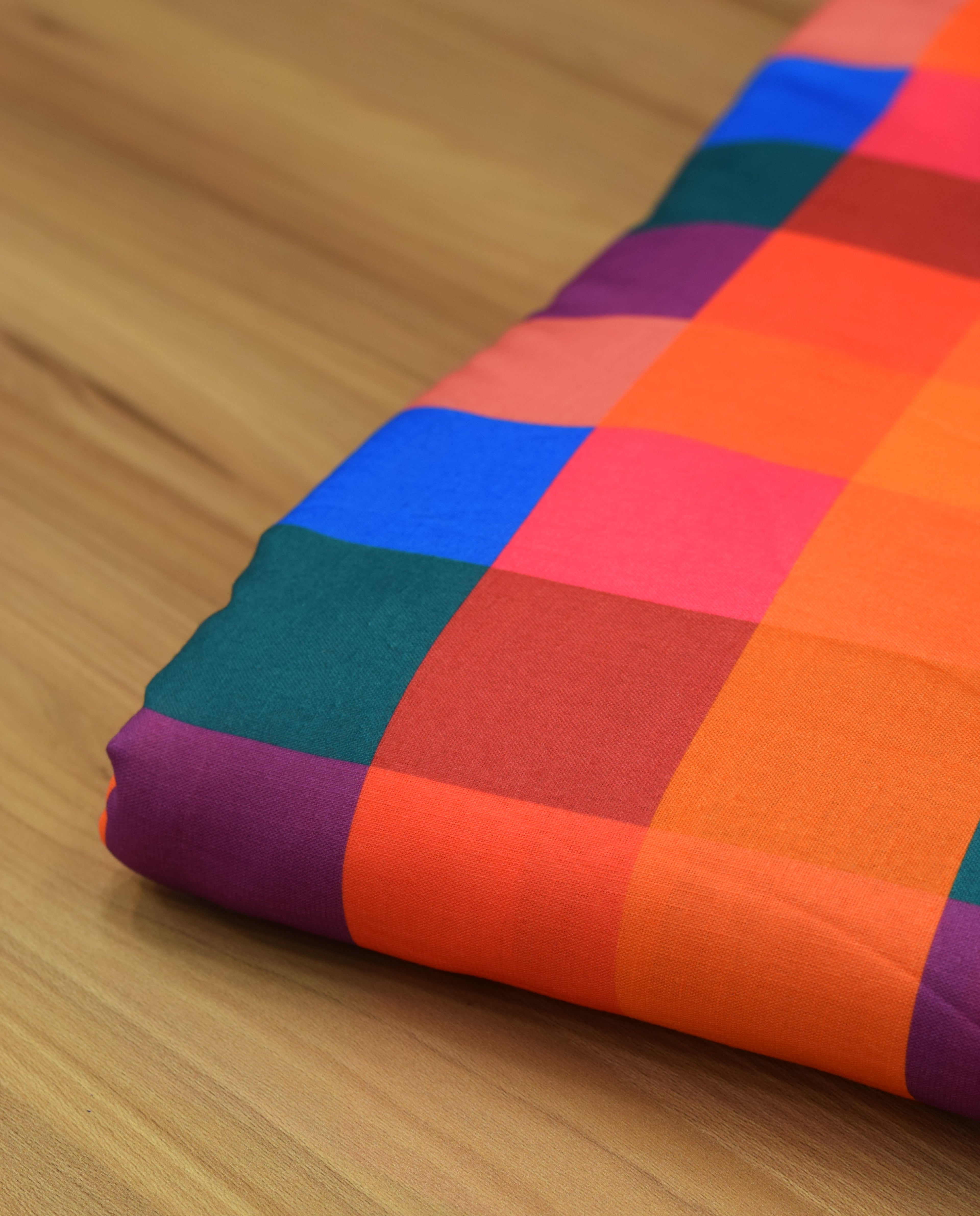 Semi Linen Madras Check Running Material – 44 Inch Width | Multicolor Checks Fabric for Ladies, Men's & Kids Wear