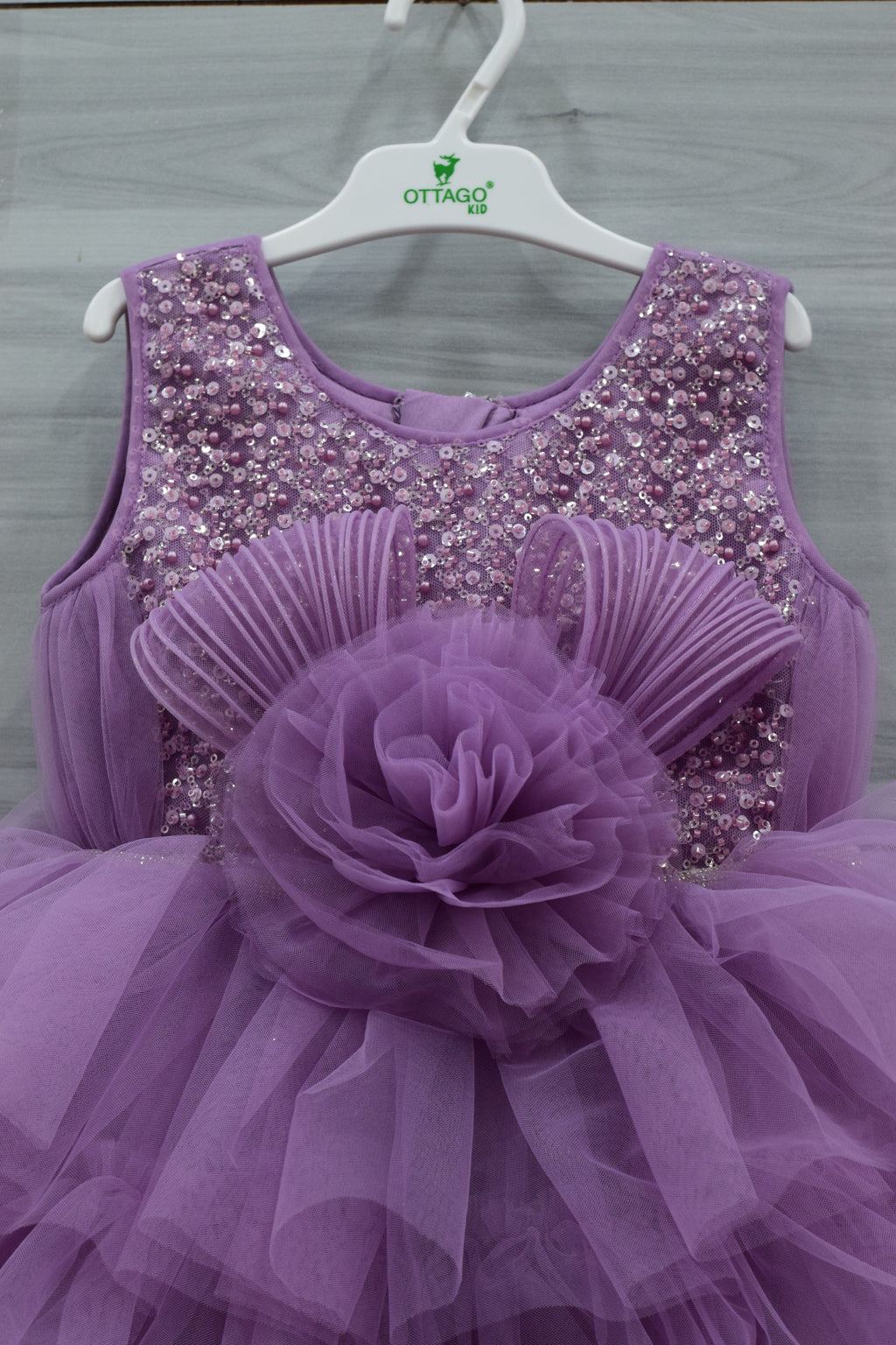 Fancy Baby Girl Frock with Sequin Embellishments and Layered Tulle Skirt