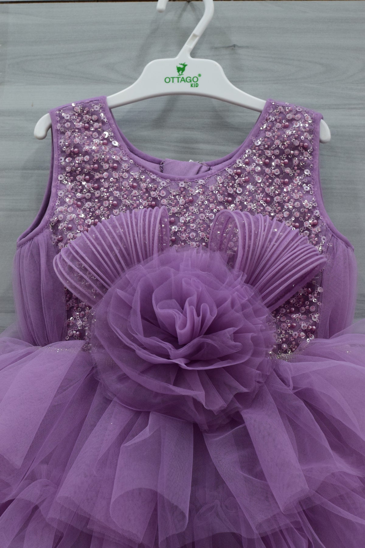 Fancy Baby Girl Frock with Sequin Embellishments and Layered Tulle Skirt