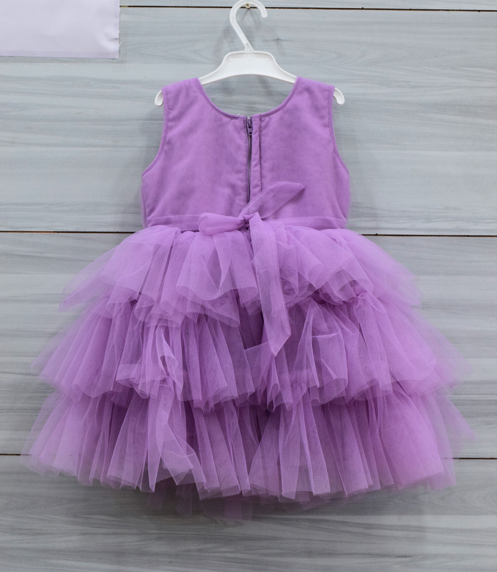 Fancy Baby Girl Frock with Sequin Embellishments and Layered Tulle Skirt