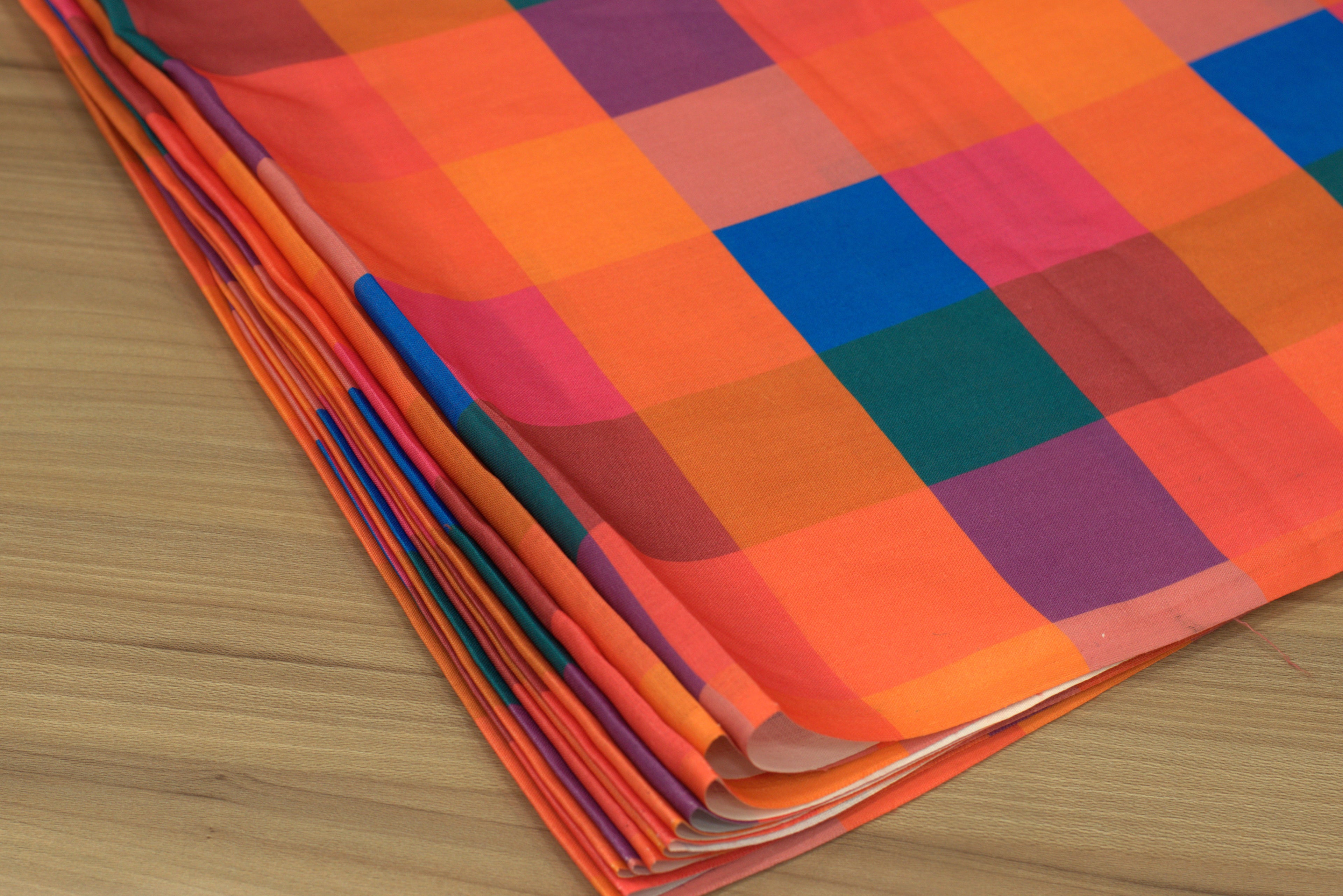 Semi Linen Madras Check Running Material – 44 Inch Width | Multicolor Checks Fabric for Ladies, Men's & Kids Wear