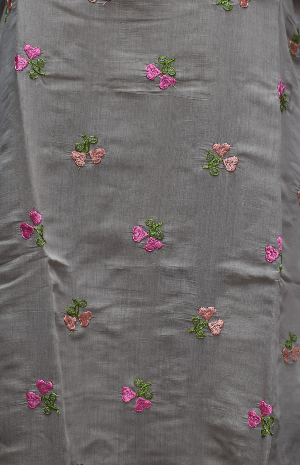 Mul Chandari Embroidered A-Line Ladies Top – Elegant Floral Embroidery | 3/4 Sleeve Kurti Top