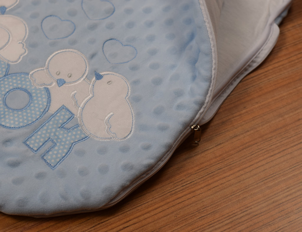 Ultra Soft Baby Blue Swaddle Blanket with Zipper & Velcro Fastening | Cozy Newborn Wrap Sleeping Bag