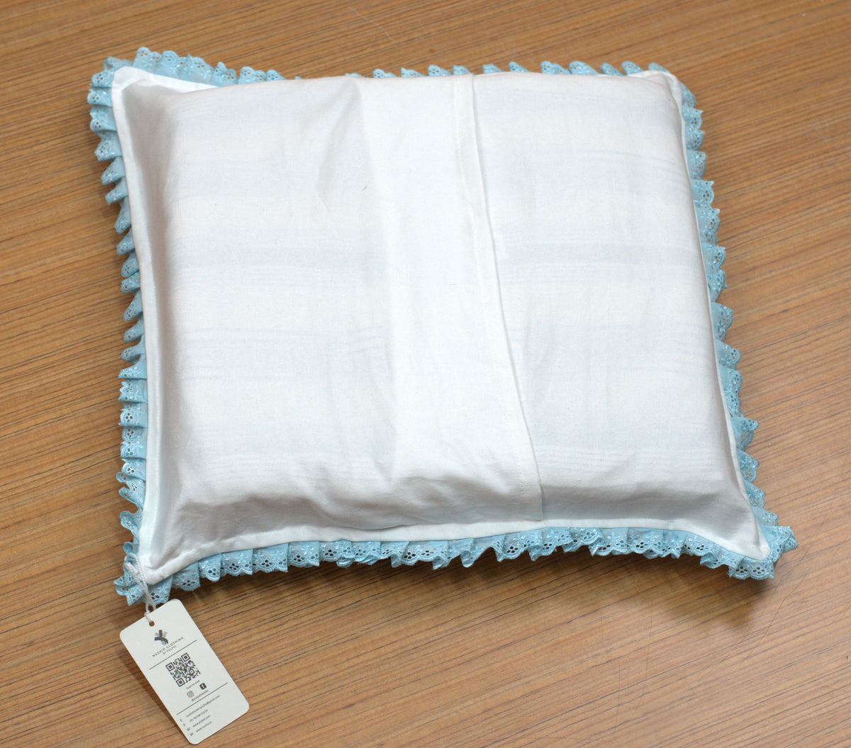 Christmas Printed Cushion Cover with Lace Border – 18 × 18 Inch