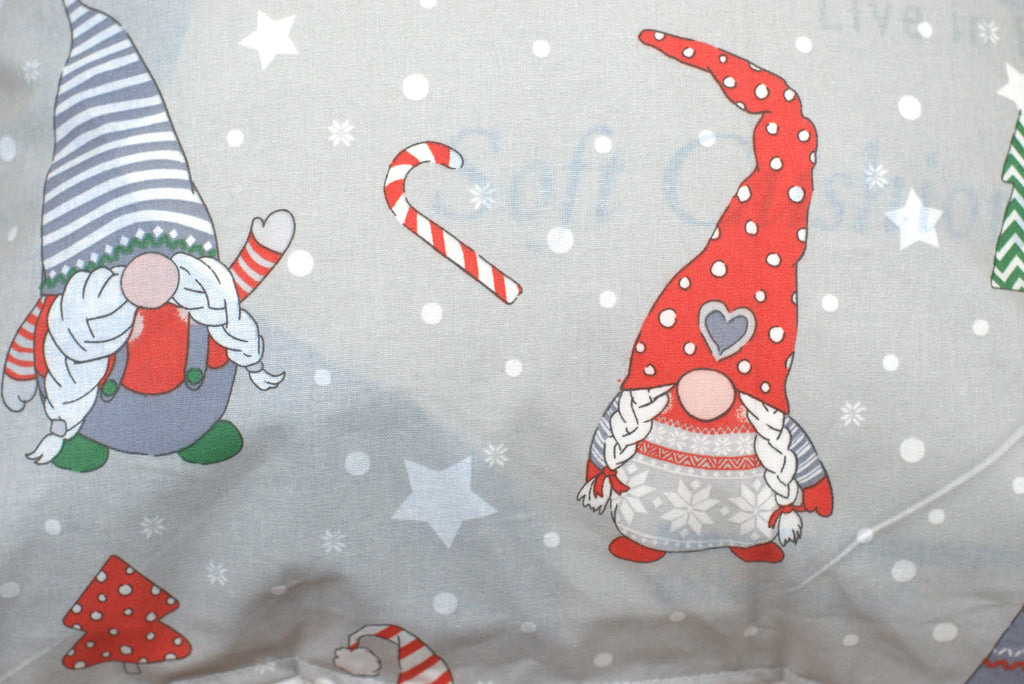 Christmas Gnome Printed Cushion Cover – 16 x 16 Inch | Decorative Cushion Cover