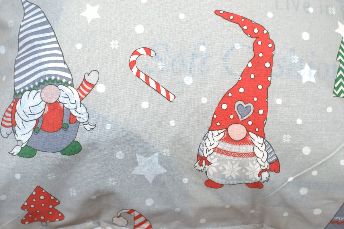 Christmas Gnome Printed Cushion Cover – 16 x 16 Inch | Decorative Cushion Cover
