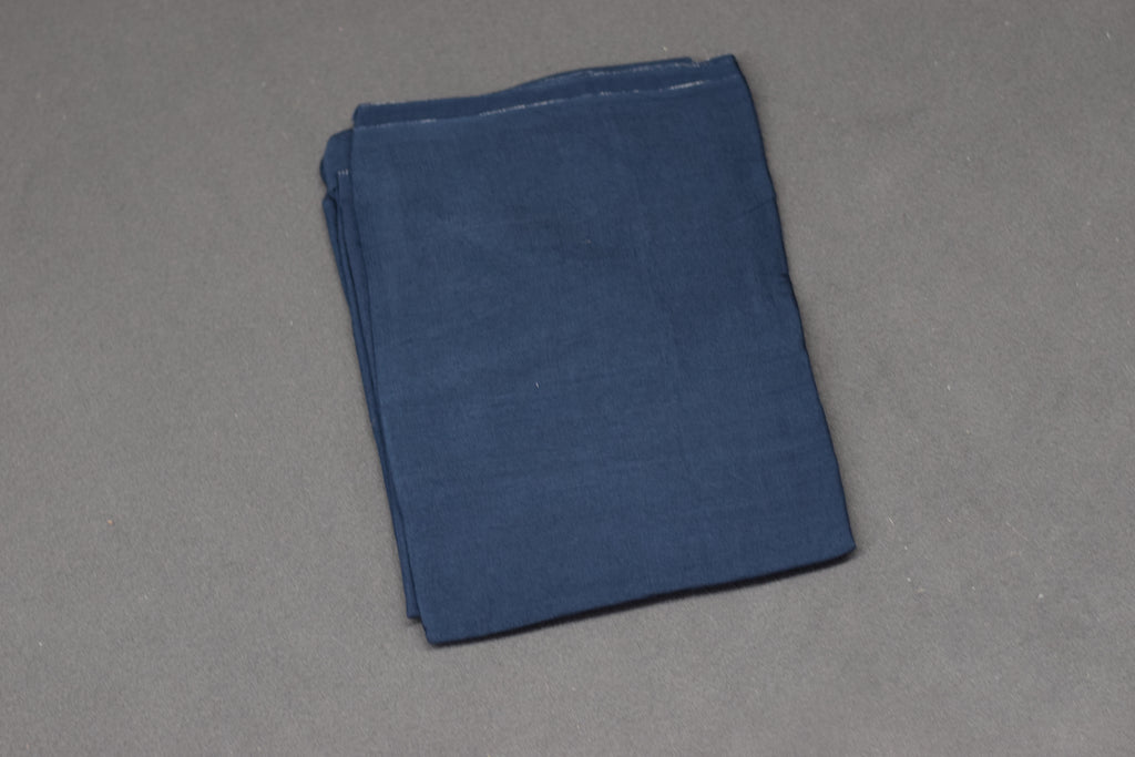 Navy Blue Modal Silk Churidar Material Set with Traditional Print