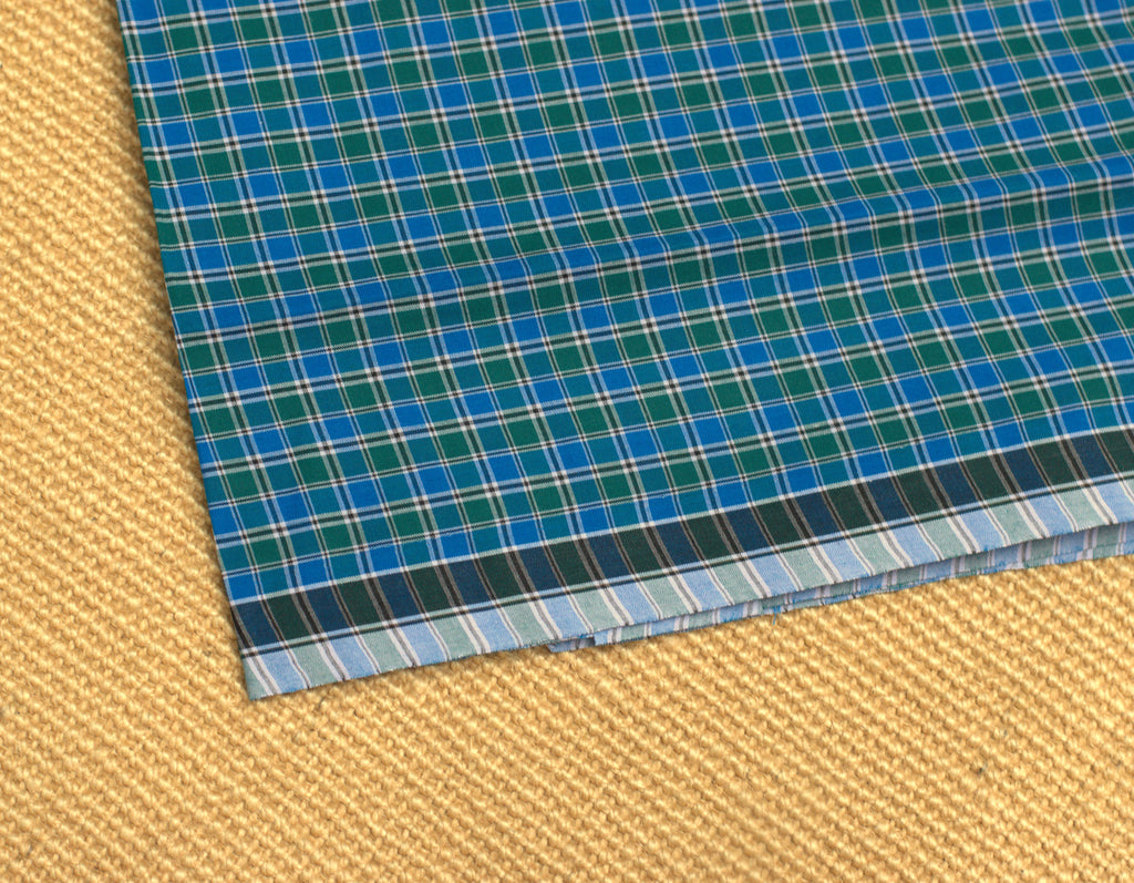 Premium Blue & Green Checkered Cotton Kaili / Lungi (2.10 Meters)