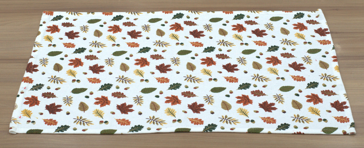 Set of 3 Printed Kitchen Towels | Striped, Festive & Autumn Leaf Designs