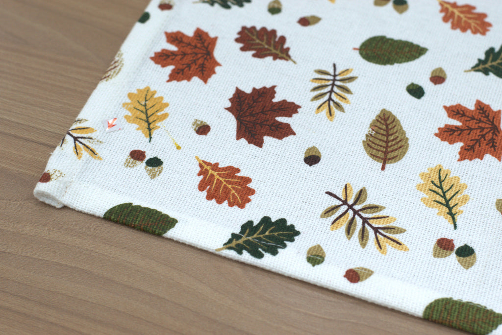 Set of 3 Printed Kitchen Towels | Striped, Festive & Autumn Leaf Designs