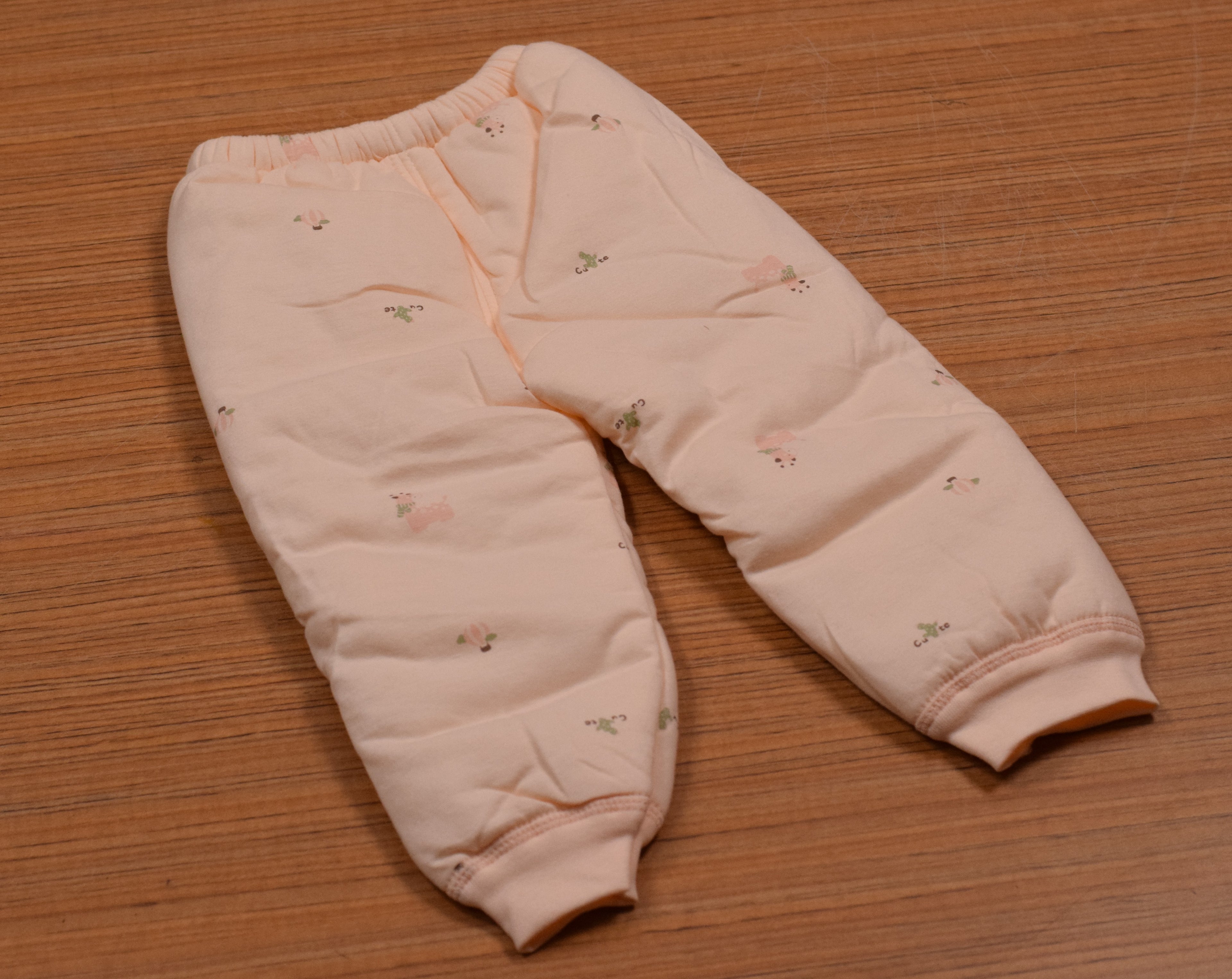 Imported Baby Winter Romper Set with Press Button Closure – Light Baby Peach (9–12 Months)