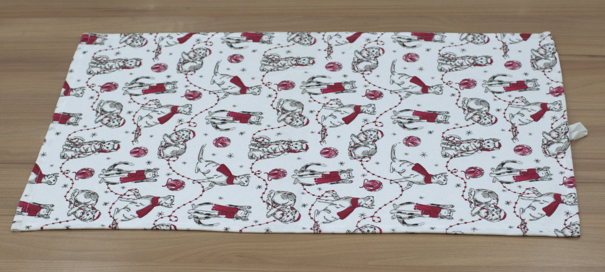 Set of 3 Printed Kitchen Towels | Striped, Festive & Autumn Leaf Designs