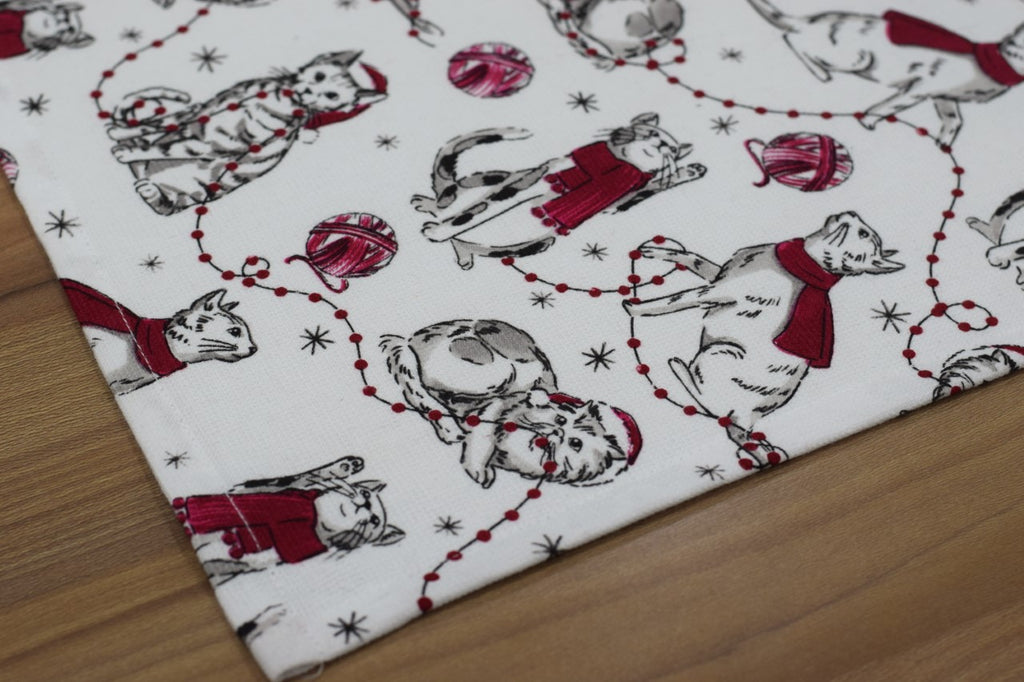 Set of 3 Printed Kitchen Towels | Striped, Festive & Autumn Leaf Designs
