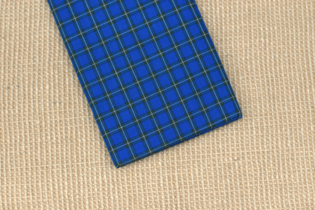 Premium Cotton Checked Kaili / Lungi – Classic Blue & Teal Pattern (2.10 Meters)