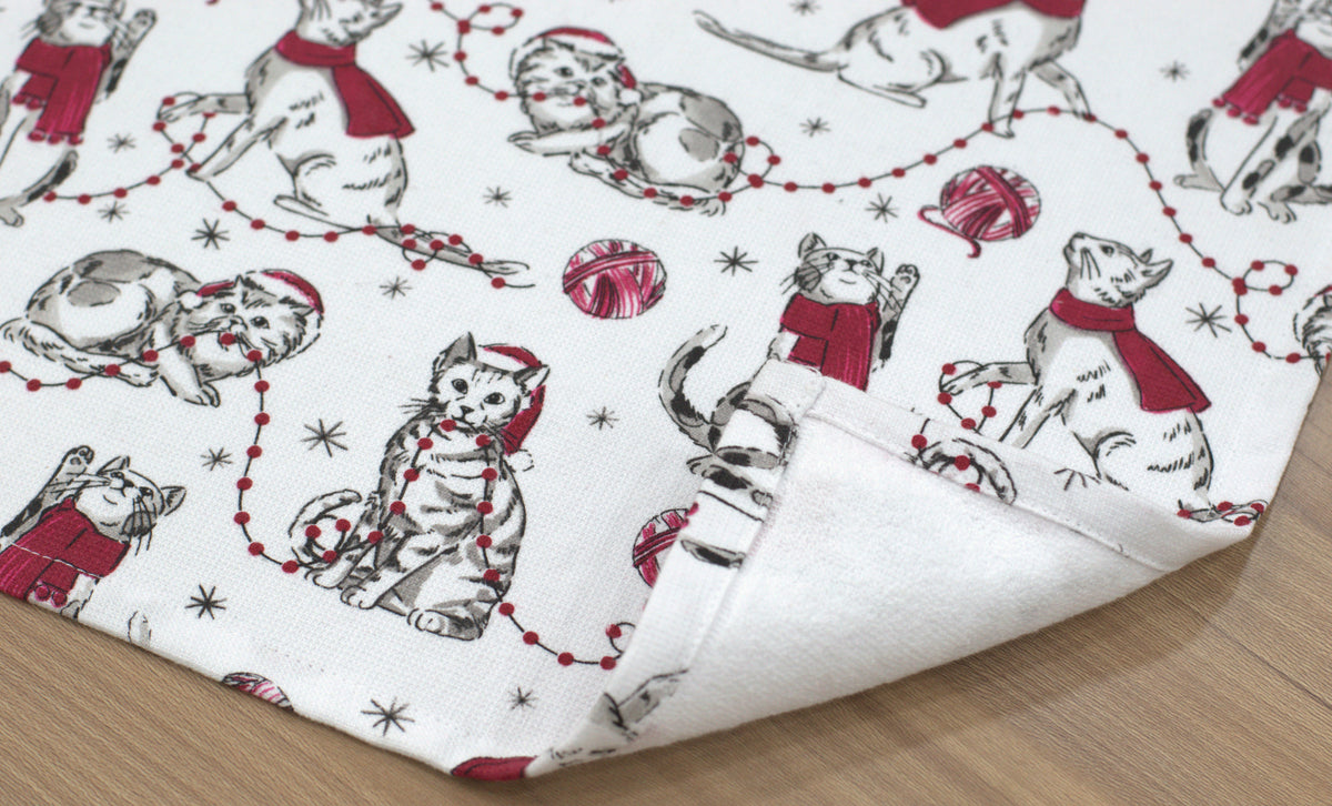 Set of 3 Printed Kitchen Towels | Striped, Festive & Autumn Leaf Designs