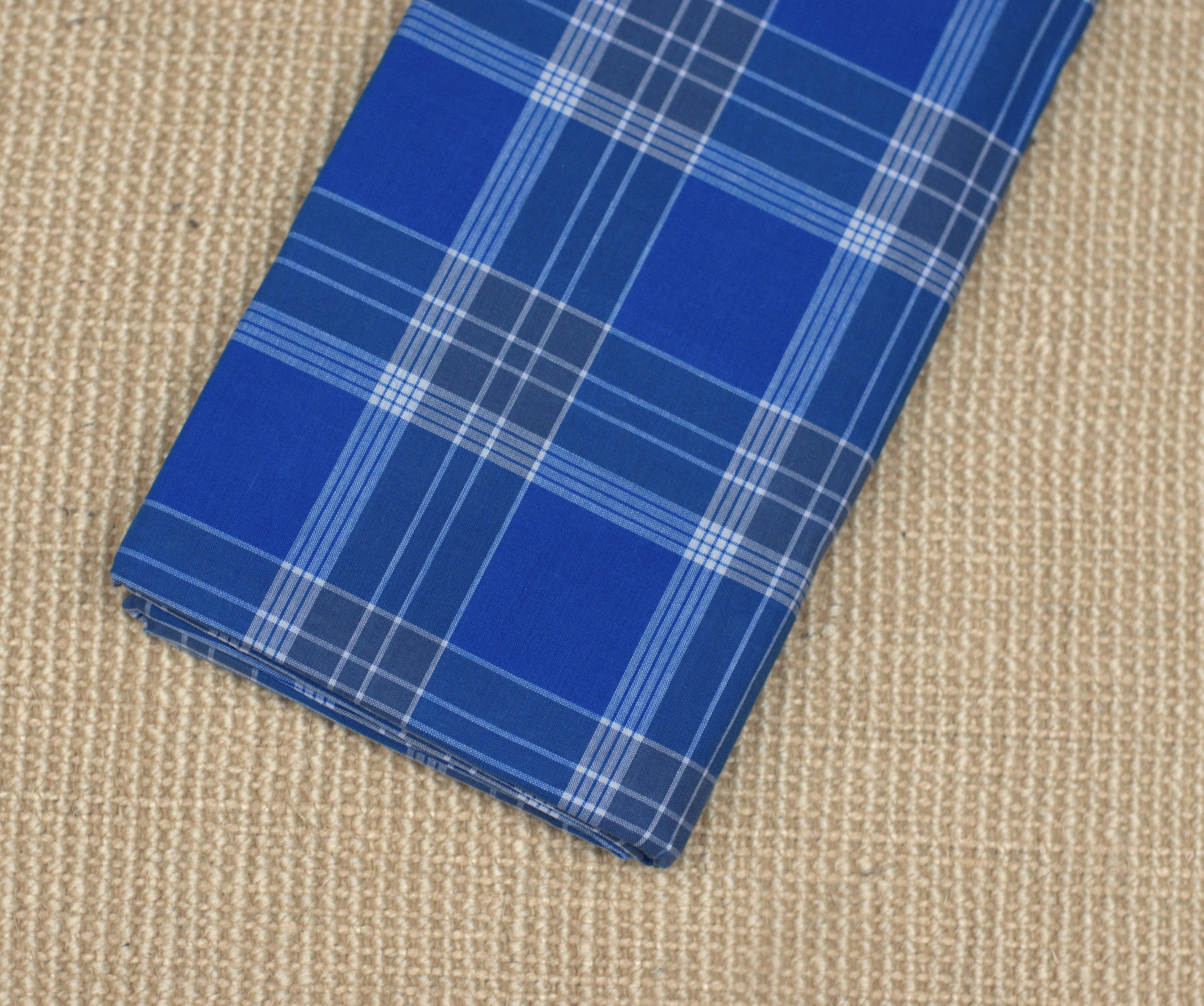 Classic Blue Checked Breathable Cotton Kaili/Lungi (2.10m)
