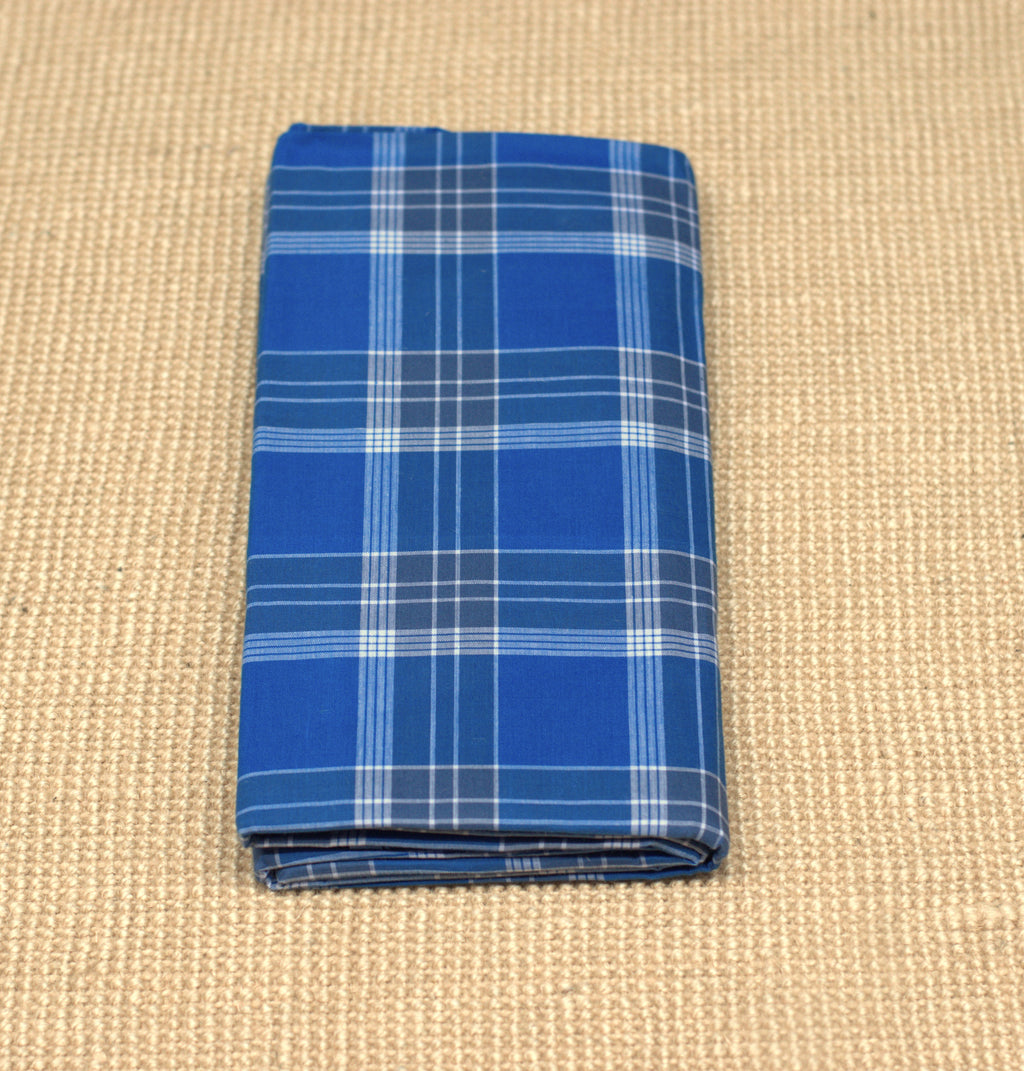 Classic Blue Checked Breathable Cotton Kaili/Lungi (2.10m)