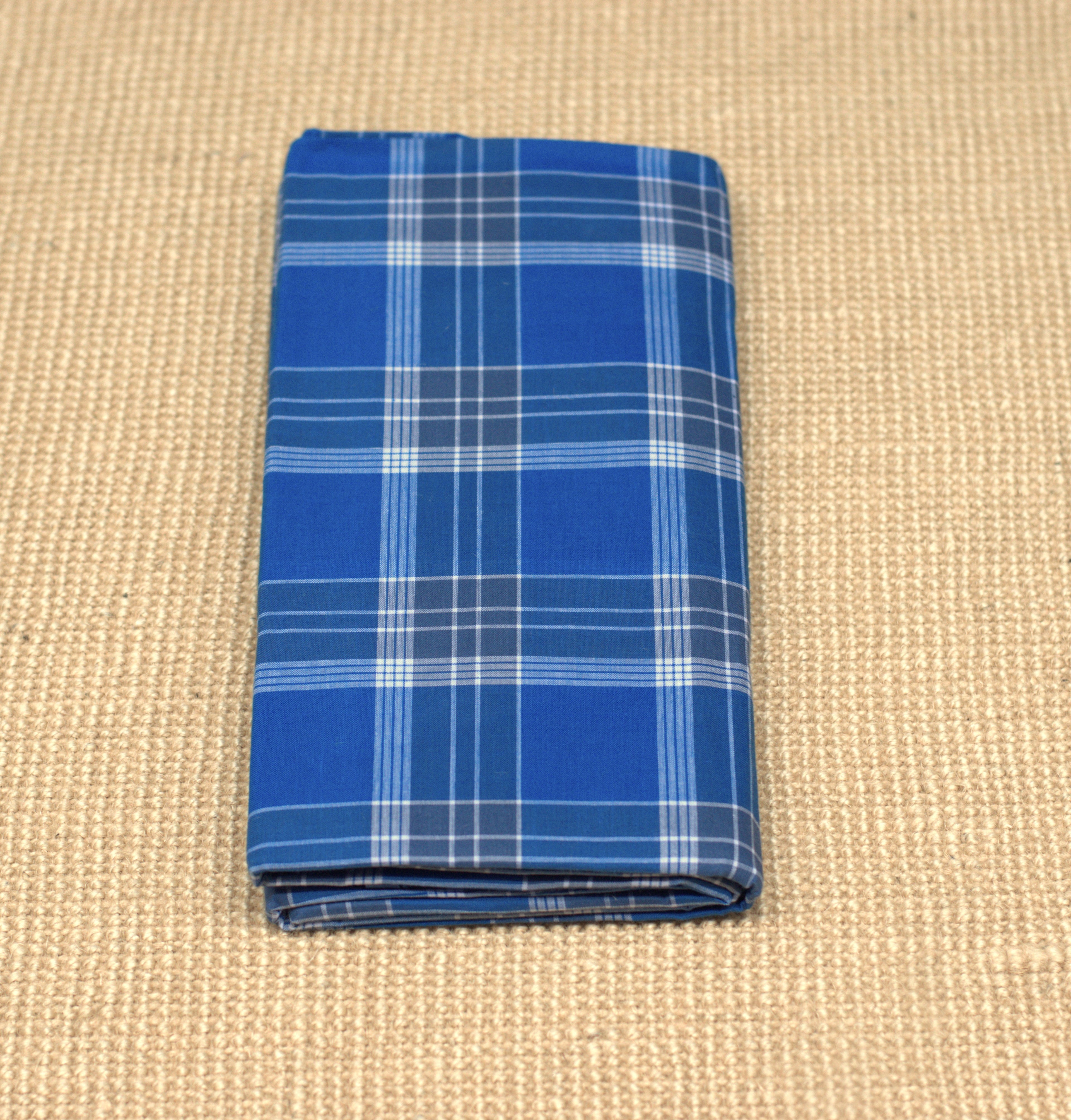 Classic Blue Checked Breathable Cotton Kaili/Lungi (2.10m)
