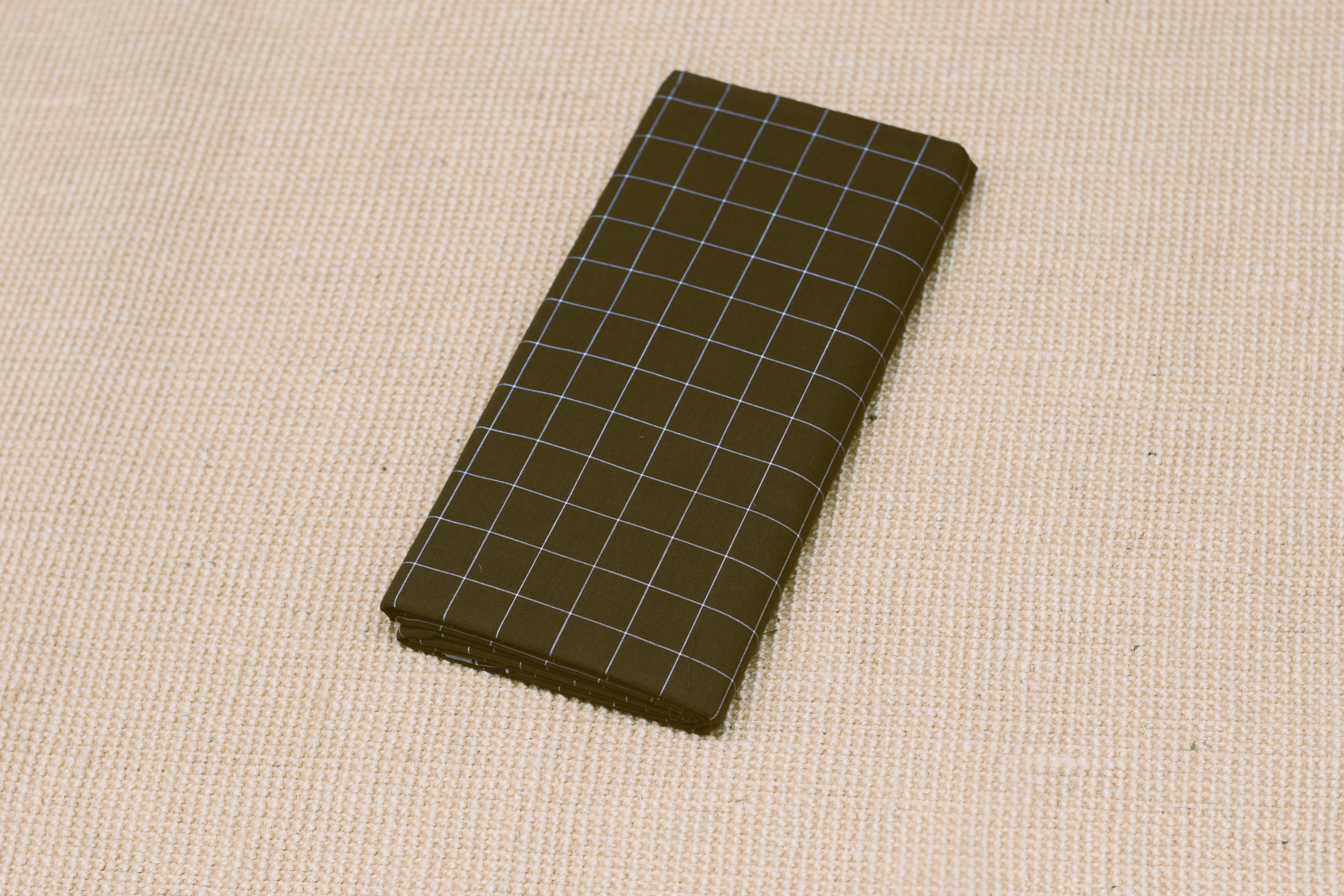 Premium Cotton Olive Green Checked Kaili Lungi – 2.10 Meters