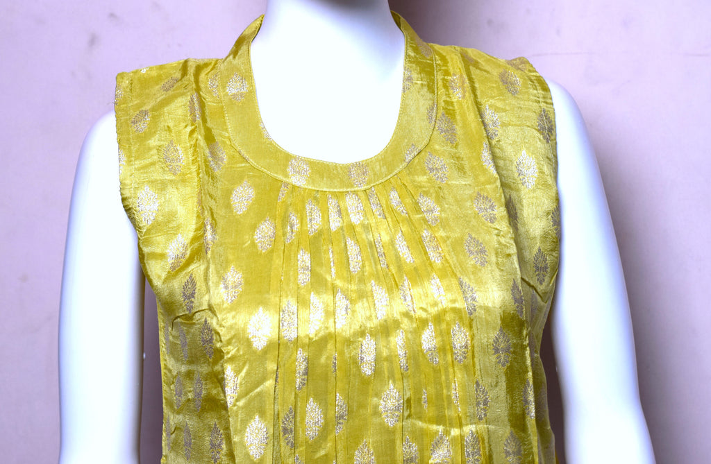 Women's Jacquard Churidar Top Only with Sleeve Material – | Round Neck Ethnic Kurti