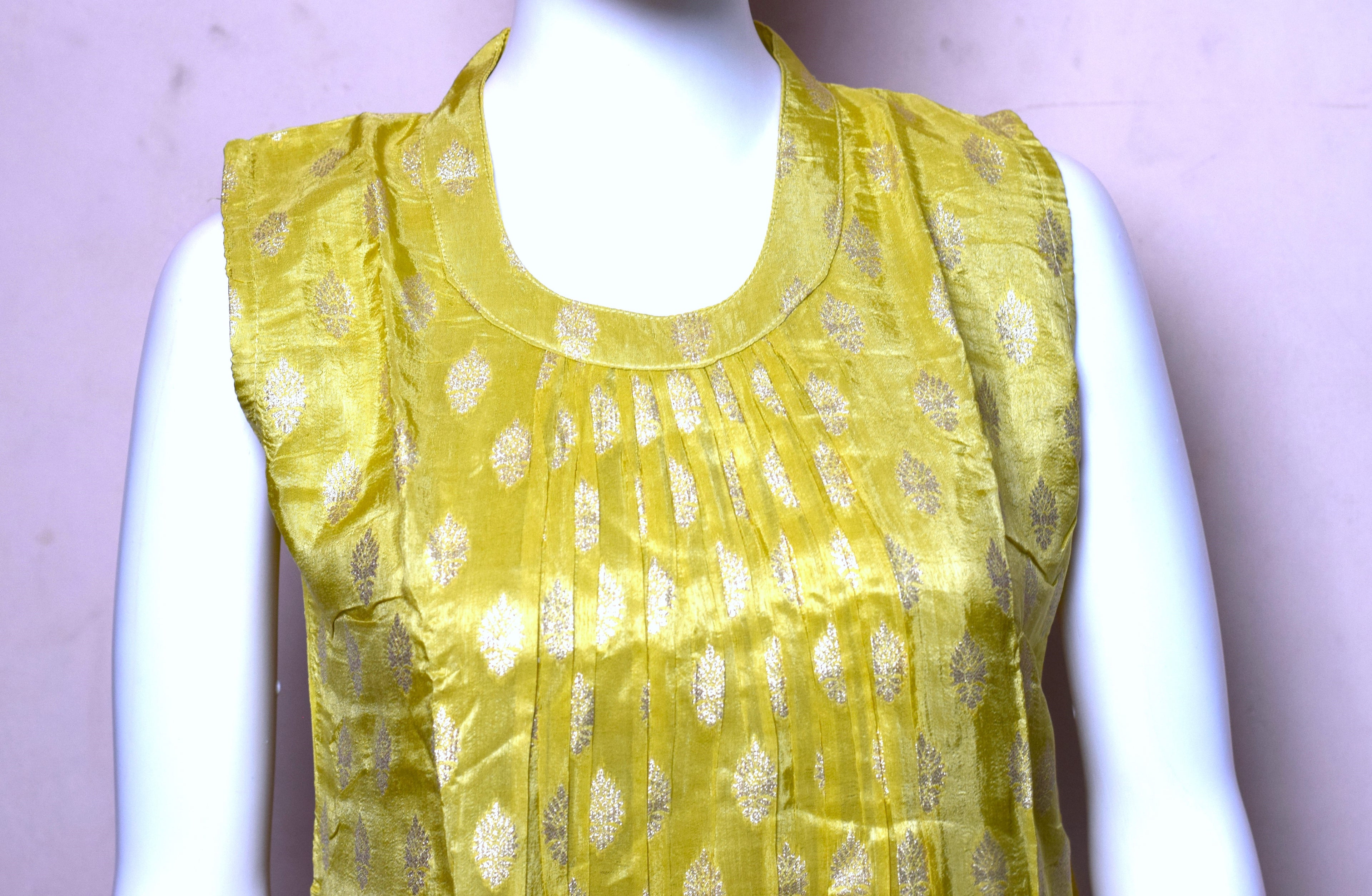 Women's Jacquard Churidar Top Only with Sleeve Material – | Round Neck Ethnic Kurti
