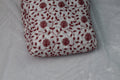 Soft Cotton Embroidered Dress Material – White & Maroon, 3 Meters