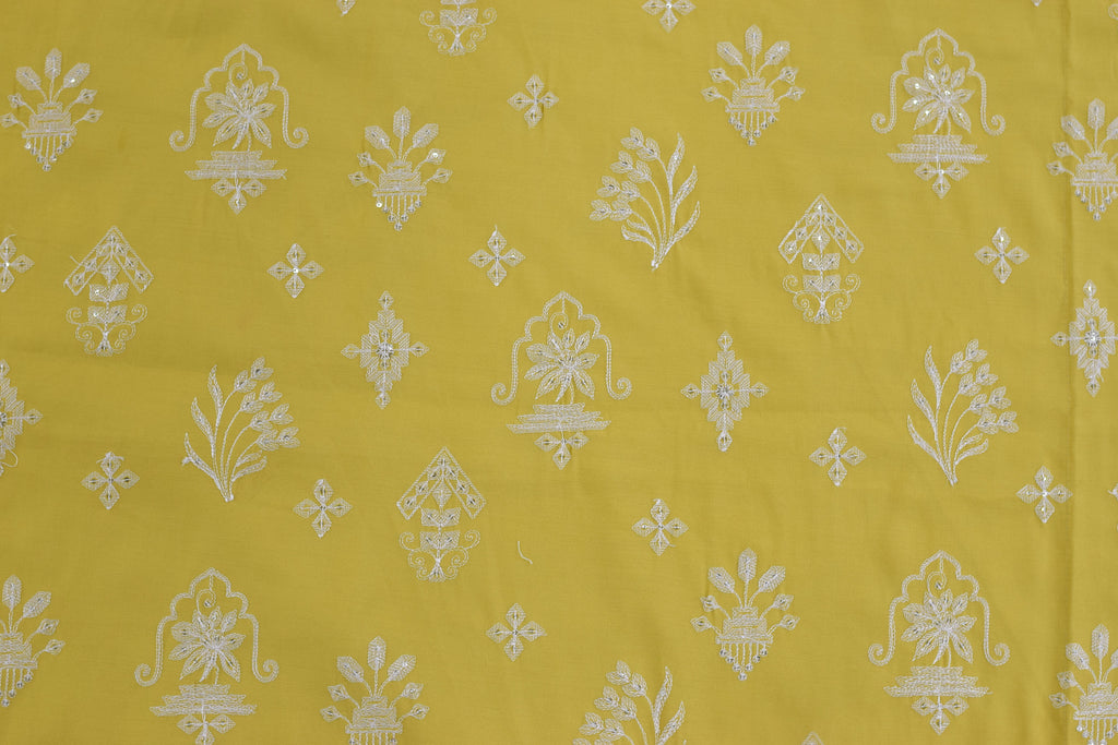 Elegant Ivory & Mustard King Size Bedspread Set with Matching Pillow Covers