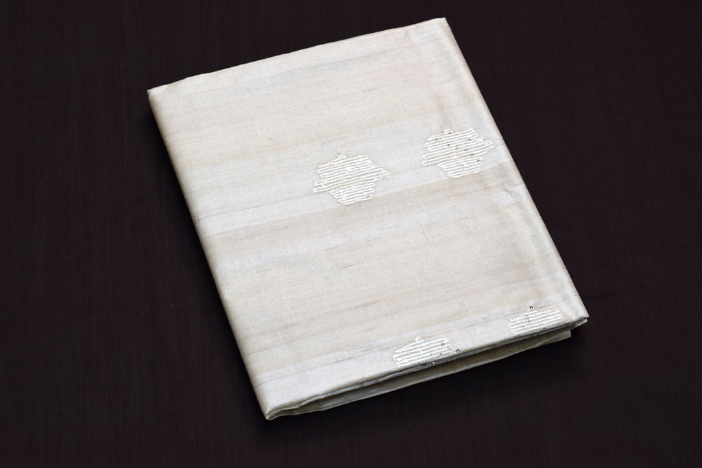 Ivory Elegance Tussar Silk Churidar Material Set